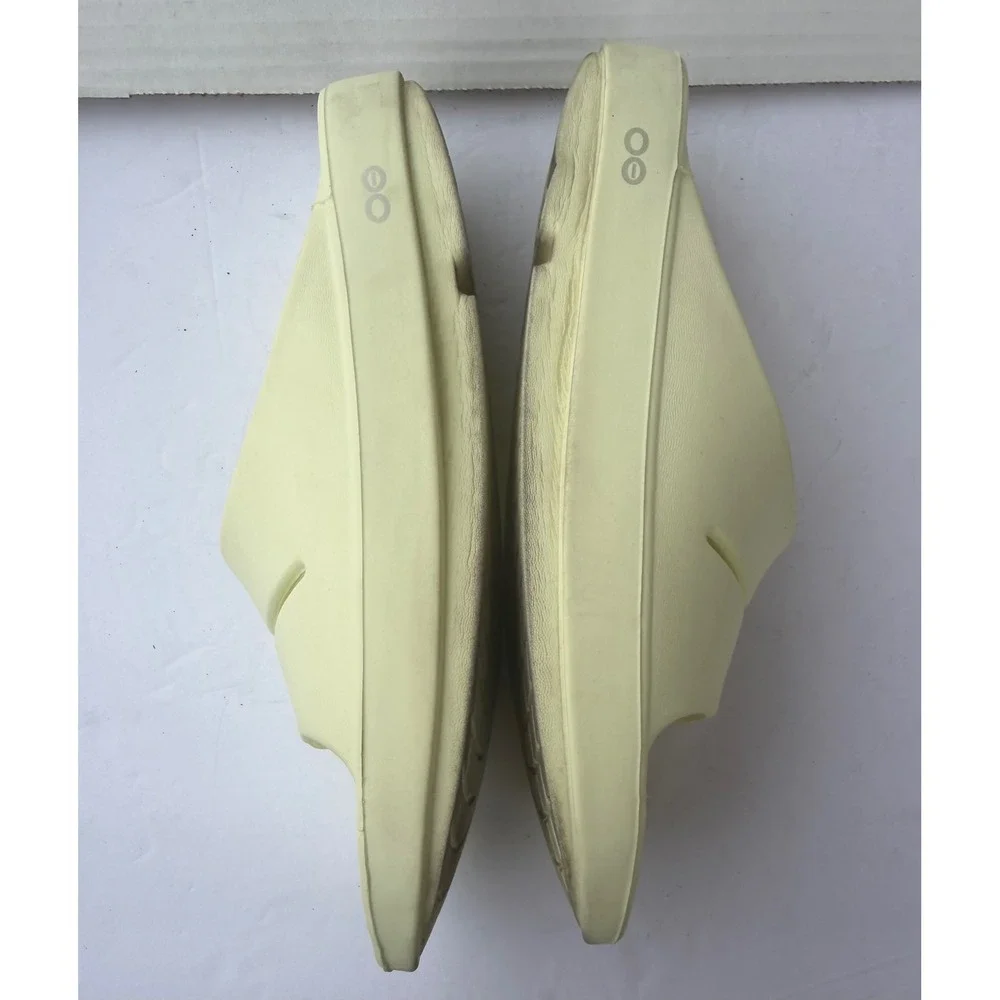 OOFOS OOahh Slide‎ Yellow Recovery Slide Comfort Sandals W8 M6